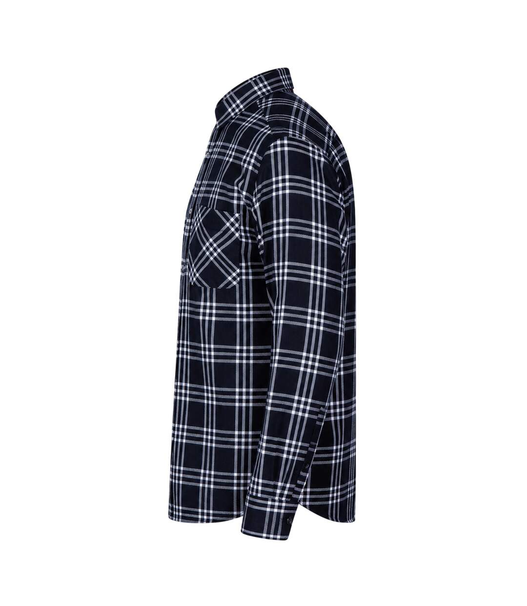Mens Plaid Regular Long-sleeved Shirt Blue Black Hugo Boss-4