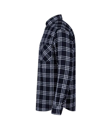 Mens Plaid Regular Long-sleeved Shirt Blue Black Hugo Boss