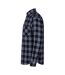 Mens Plaid Regular Long-sleeved Shirt Blue Black Hugo Boss-4