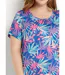 Robe courte droite évasée imprimé feuillage-3