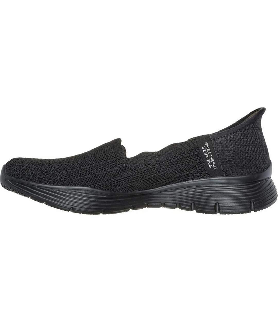 Womens/ladies Seager Believe It Trainers Black Skechers-2