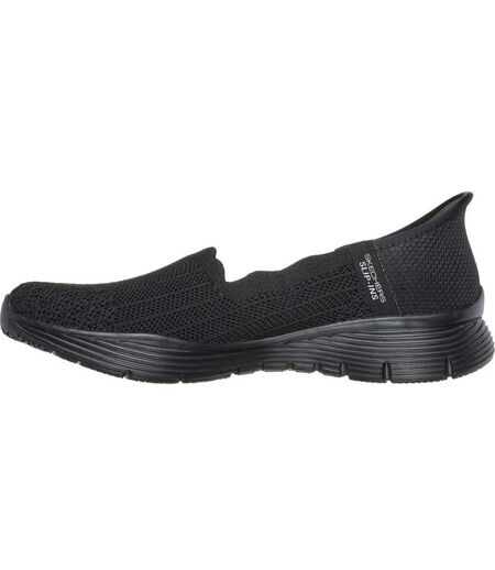 Womens/ladies Seager Believe It Trainers Black Skechers