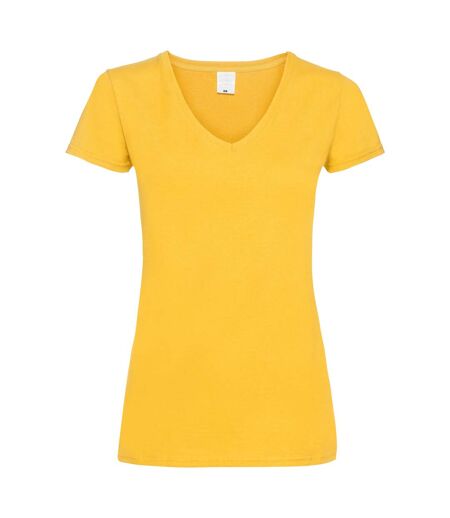 T-shirt à col V et manches courtes - Femme (Or) - UTBC3905