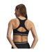 Womens/ladies Heatgear Medium Impact Sports Bra Black White Under Armour-3