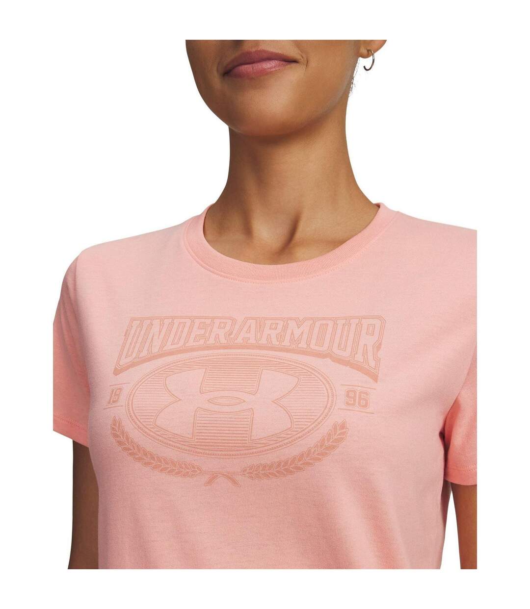 T-shirt Motif/style Universitaire Femme Rose Under Armour-3