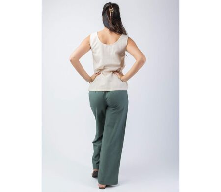 Pantalon femme été kaki SHERINE tendance Coton Du Monde
