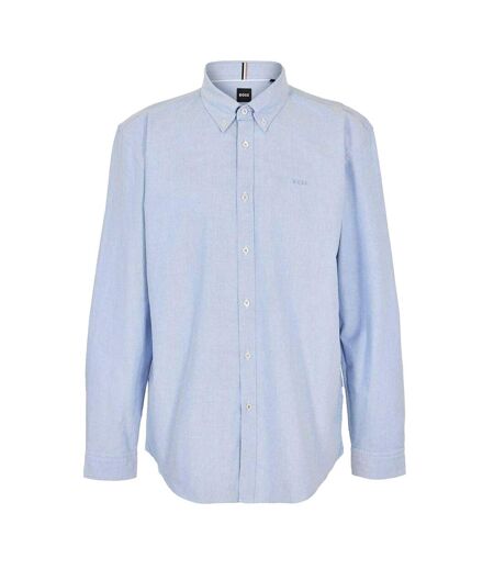 Chemise Manches Longues Motif/style Uni Homme Bleu Clair Boss