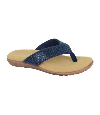 Womens/ladies alcee diamante sandals navy Cipriata