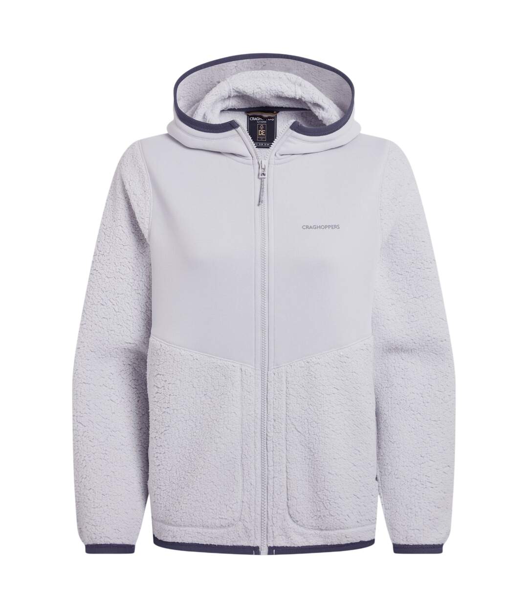 Womens/ladies Telesto Hooded Fleece Jacket Lunar Grey Craghoppers-2