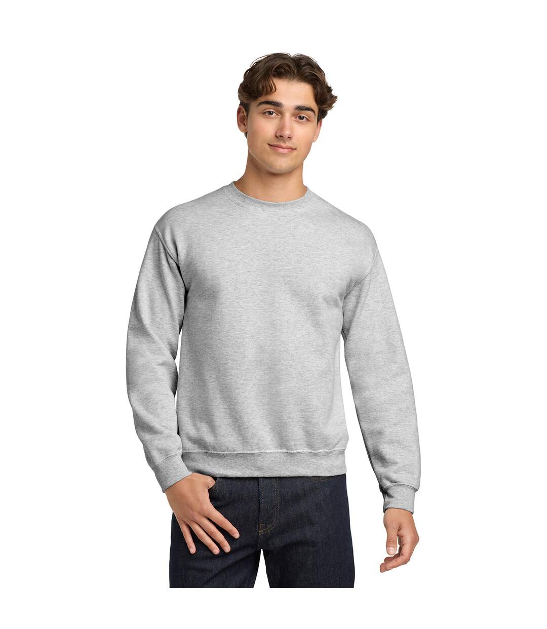 Sweat Adulte Cendre Chiné Gildan-1