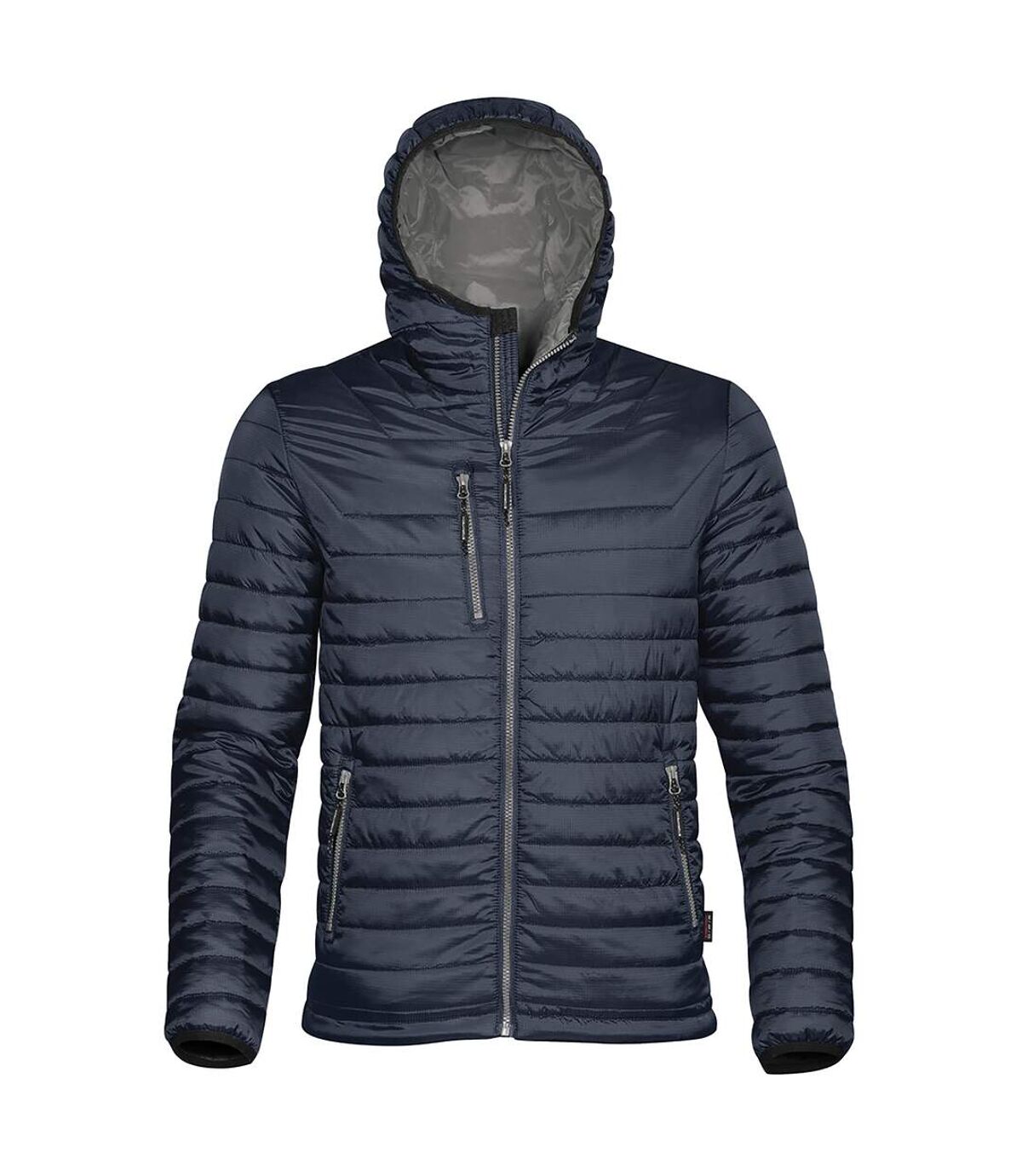 Stormtech Mens Gravity Hooded Thermal Winter Jacket (Durable Water Resistant) (Navy/Charcoal)