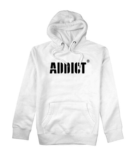 Addict Mens Stencil Logo Hoodie (White)