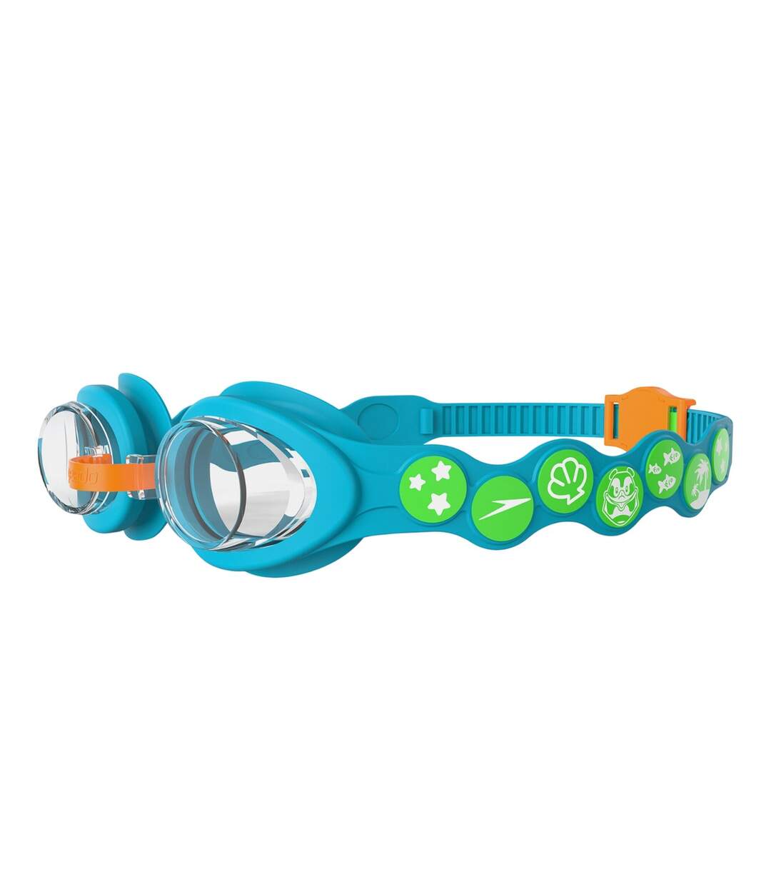 Lunettes De Natation Sea Squad Enfant Bleu Vert Orange Transparent Speedo-1