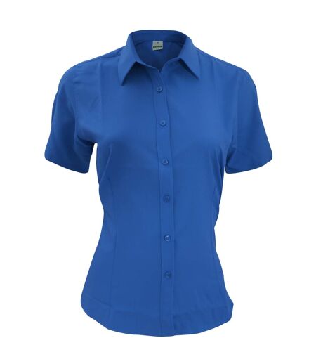 Henbury Womens/Ladies Wicking Anti-bacterial Short Sleeve Work Shirt (Royal)