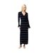 Robe Longue Manches Cloche Motif/style À Rayures Ottie Femme Bleu French Connection-4
