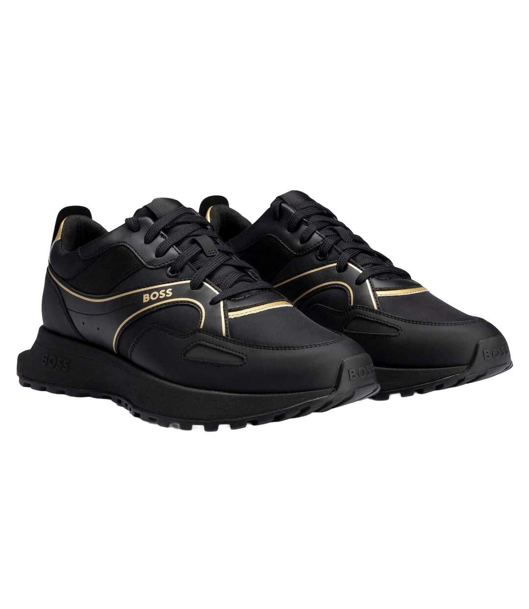 Baskets Jonah Homme Noir Jaune Or Boss-1