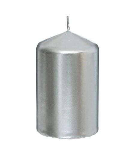 Lot de 4 bougies de l'Avent Satin 12cm Argent