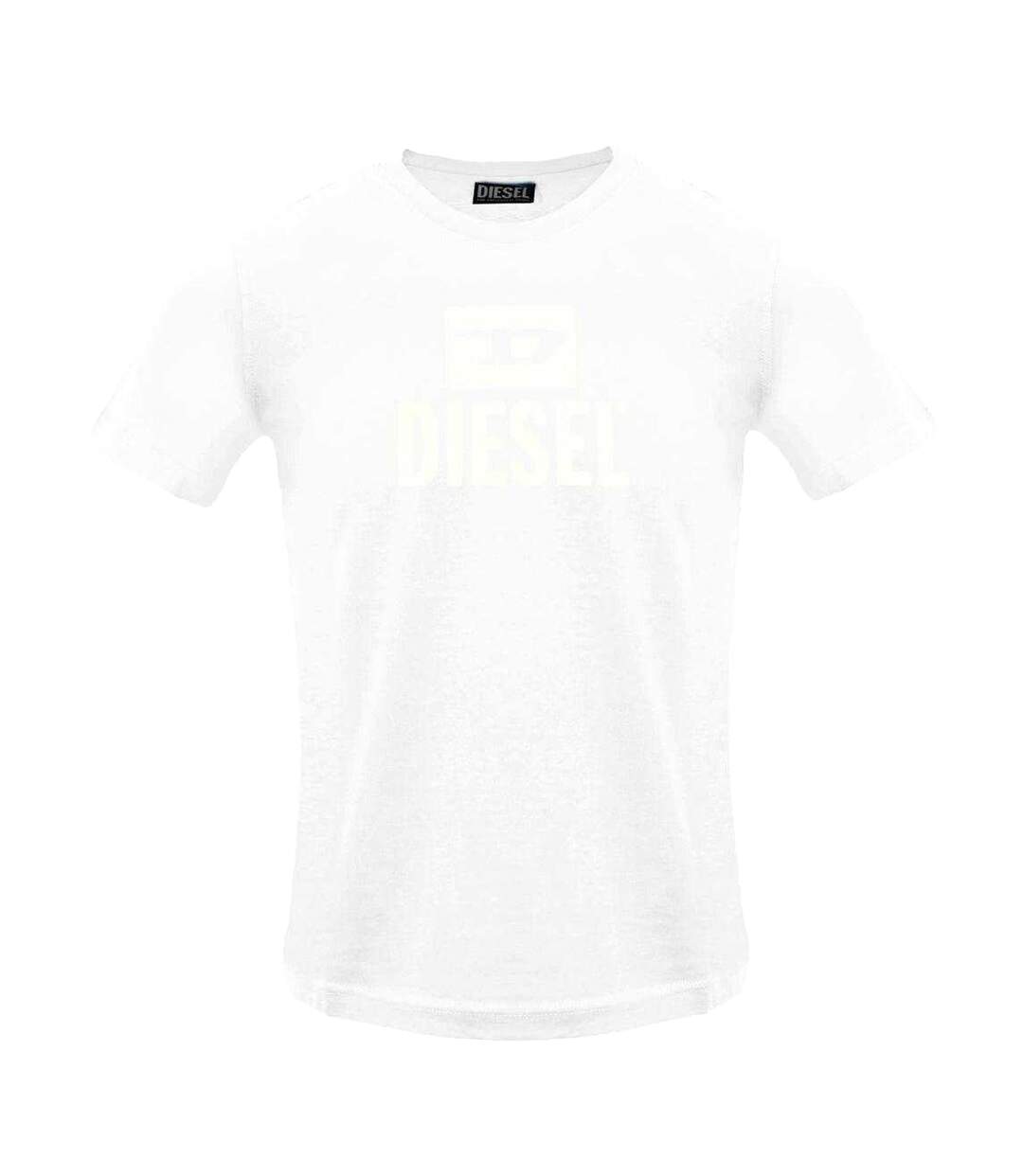 Mens Monotone Logo T-shirt Bright White Diesel-1