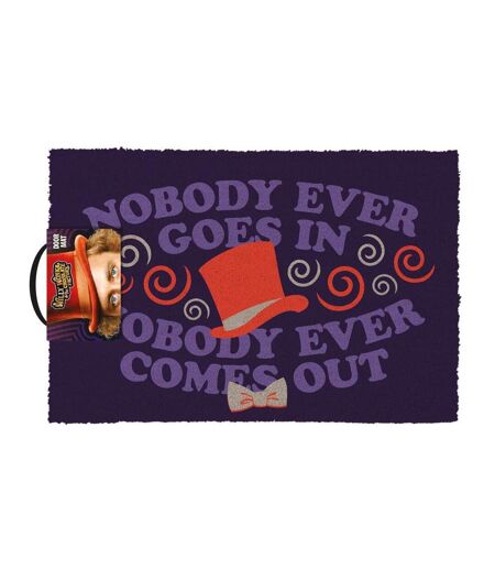 Willy Wonka & the Chocolate Factory - Paillasson NOBODY EVER GOES IN NOBODY EVER COMES OUT (Violet / Orange) (60 cm x 40 cm) - UTPM7228