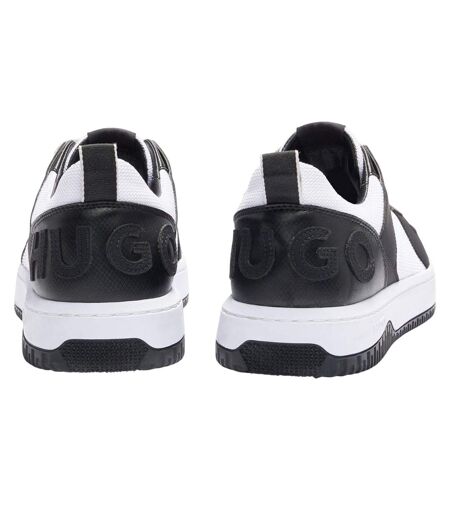 Mens Kilian Leather Trainers Charcoal Hugo