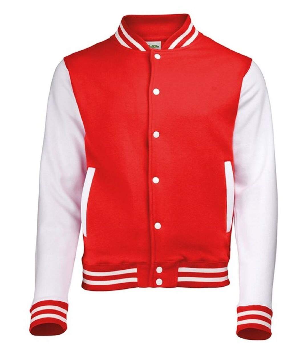 Veste teddy style collège américain université - JH043 - rouge et blanc-1