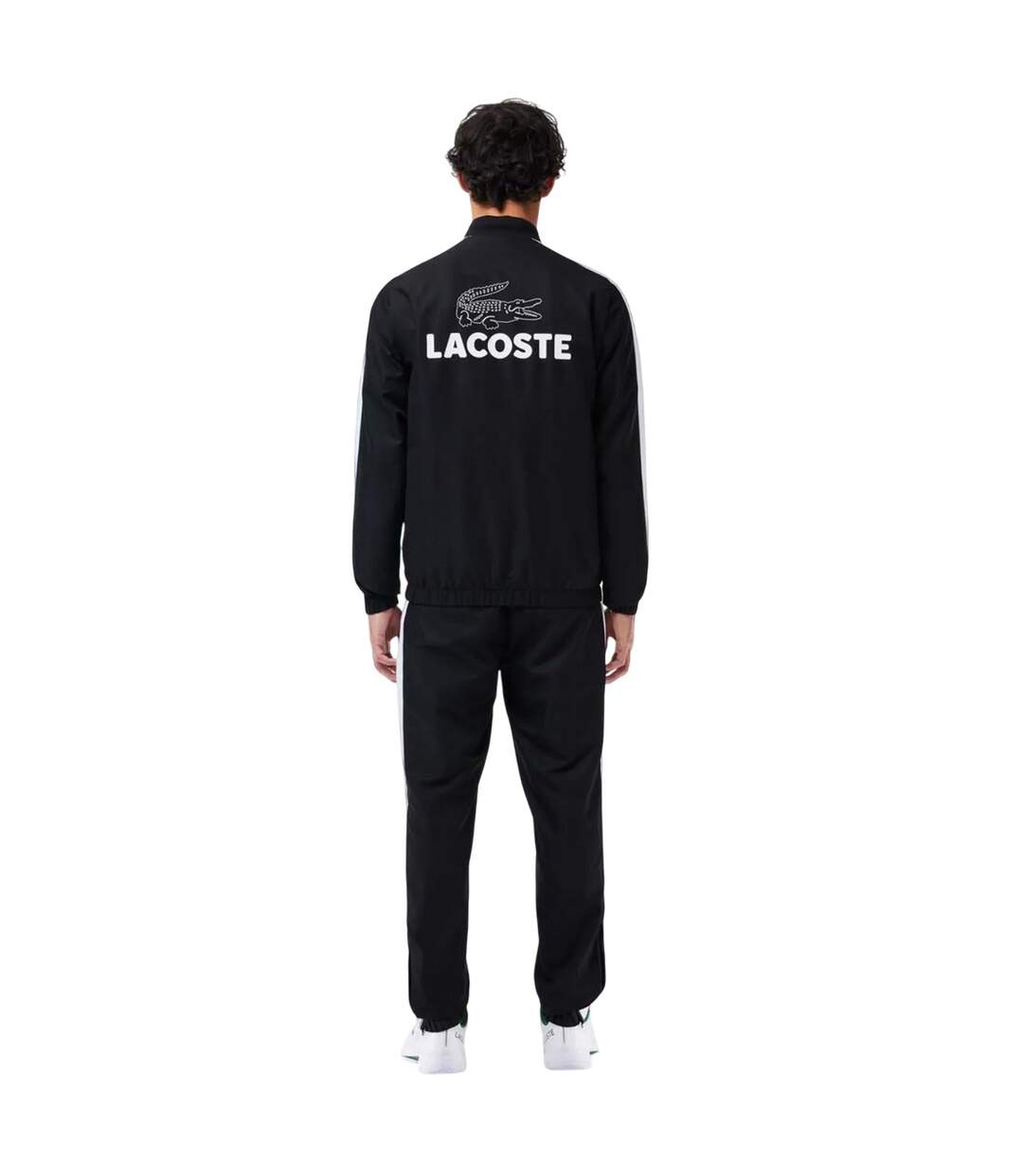 Mens Colourblock Tennis Tracksuit Set Black White Lacoste-3
