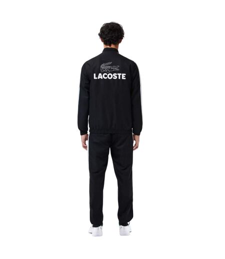 Mens Colourblock Tennis Tracksuit Set Black White Lacoste