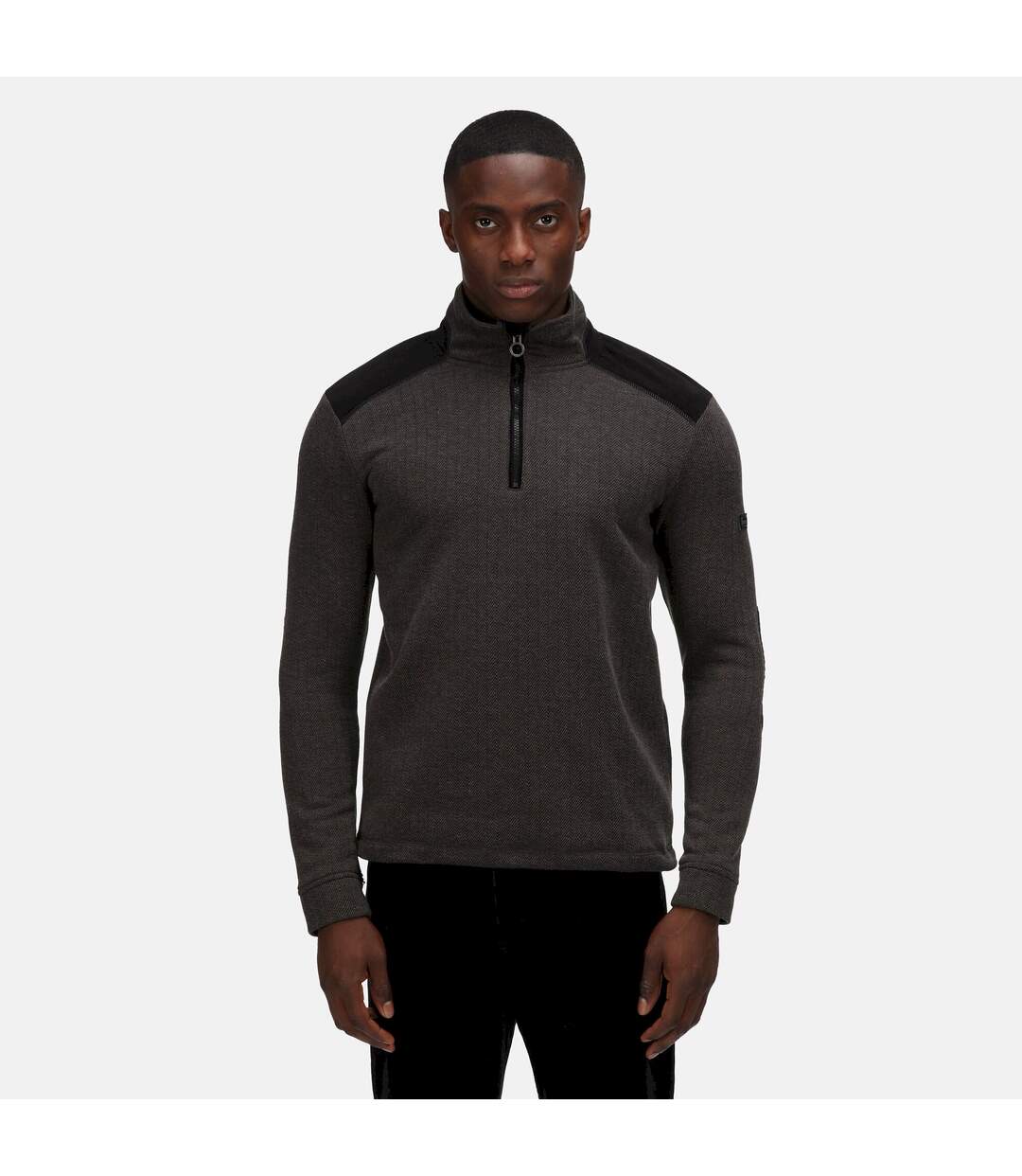 Mens Half Zip Fleece Top Black Regatta Professional-1