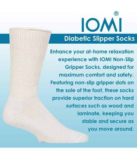 Paquet de 3 chaussettes pantoufles unisexes pour diabétiques avec poignées