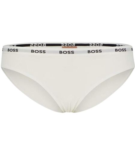 Womens/ladies Logo Briefs White Black Boss