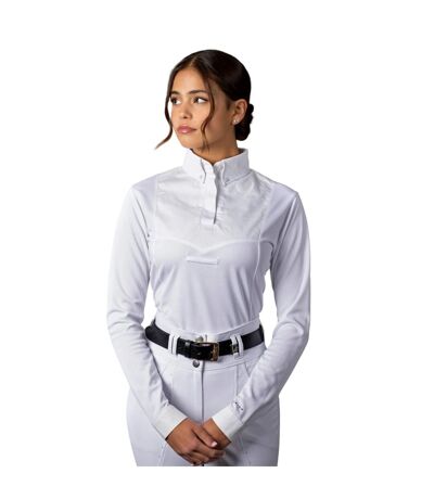 Aubrion Womens/Ladies Tie Keeper Long-Sleeved Shirt (White)