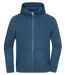 Sweat à capuche zippé oversize unisexe - 8043 - bleu poussière-2