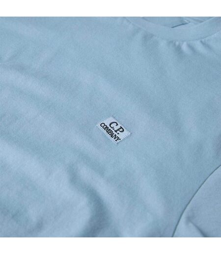 Mens Block Logo Short-sleeved T-shirt Silver Green C.P. Company