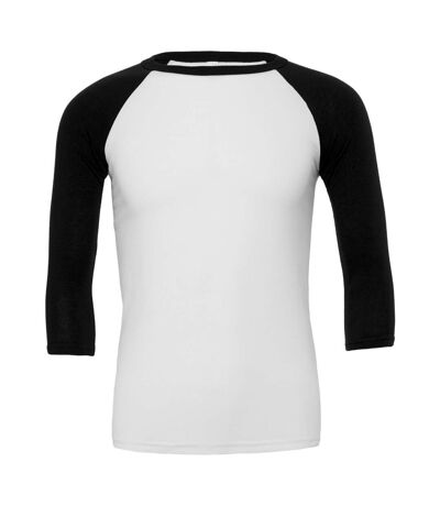 Canvas Mens 3/4 Sleeve Baseball T-Shirt (White/Black) - UTBC1332
