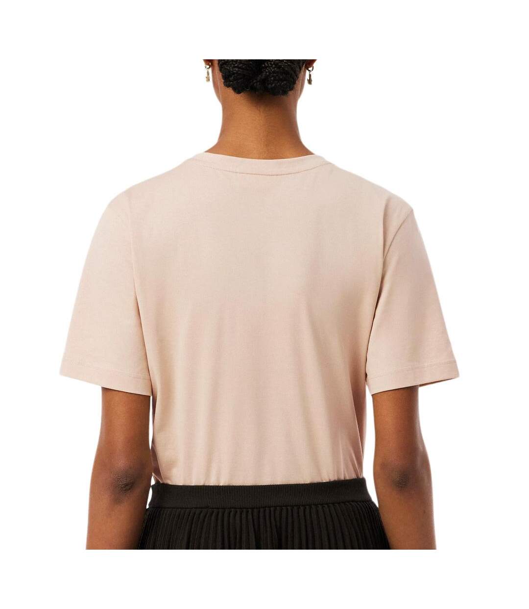 T-shirt beige femme lacoste relaxed-2