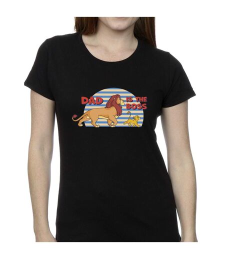 Disney Femme/Ladies The Lion King Dad Boss Cotton T-Shirt (Noir) - UTBI25324