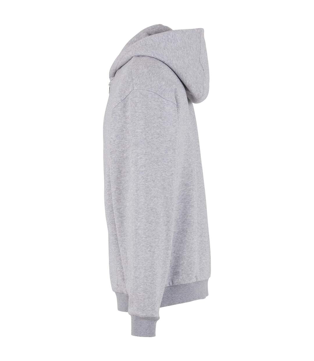 Mens Loose Full Zip Hoodie Heather Grey Build Your Brand-3