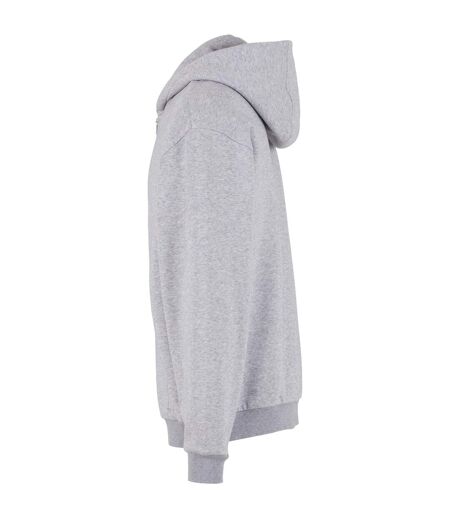 Mens Loose Full Zip Hoodie Heather Grey Build Your Brand