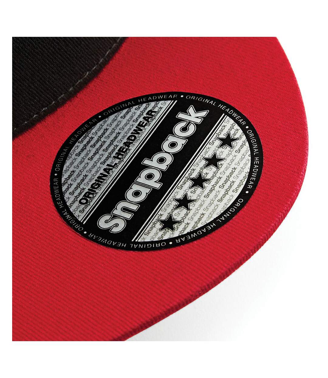 Beechfield Unisex 5 Panel Contrast Snapback Cap (Black/ Classic Red) - UTRW4072-4