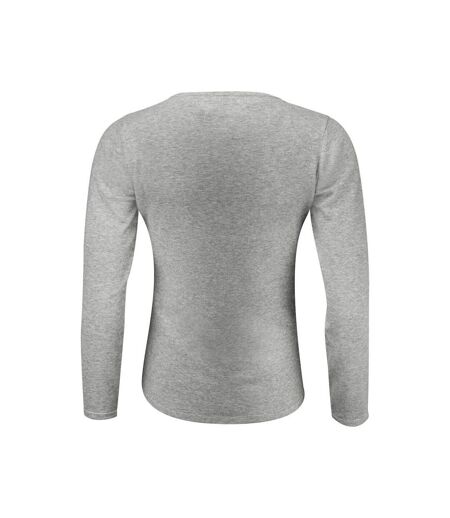 Womens/ladies Knitted Cardigan Grey Melange James Harvest