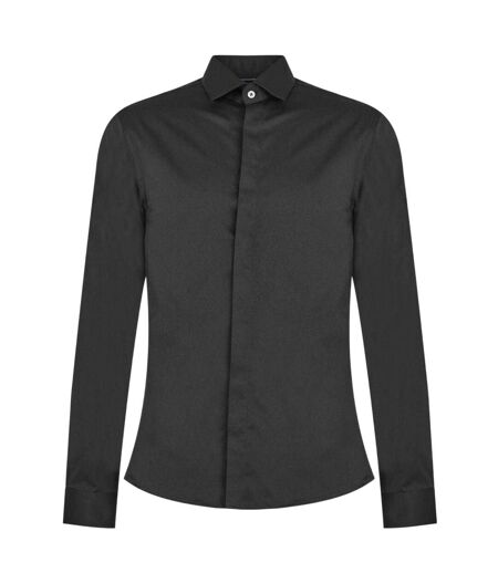 Mens Sateen Skinny Shirt Black Without Prejudice