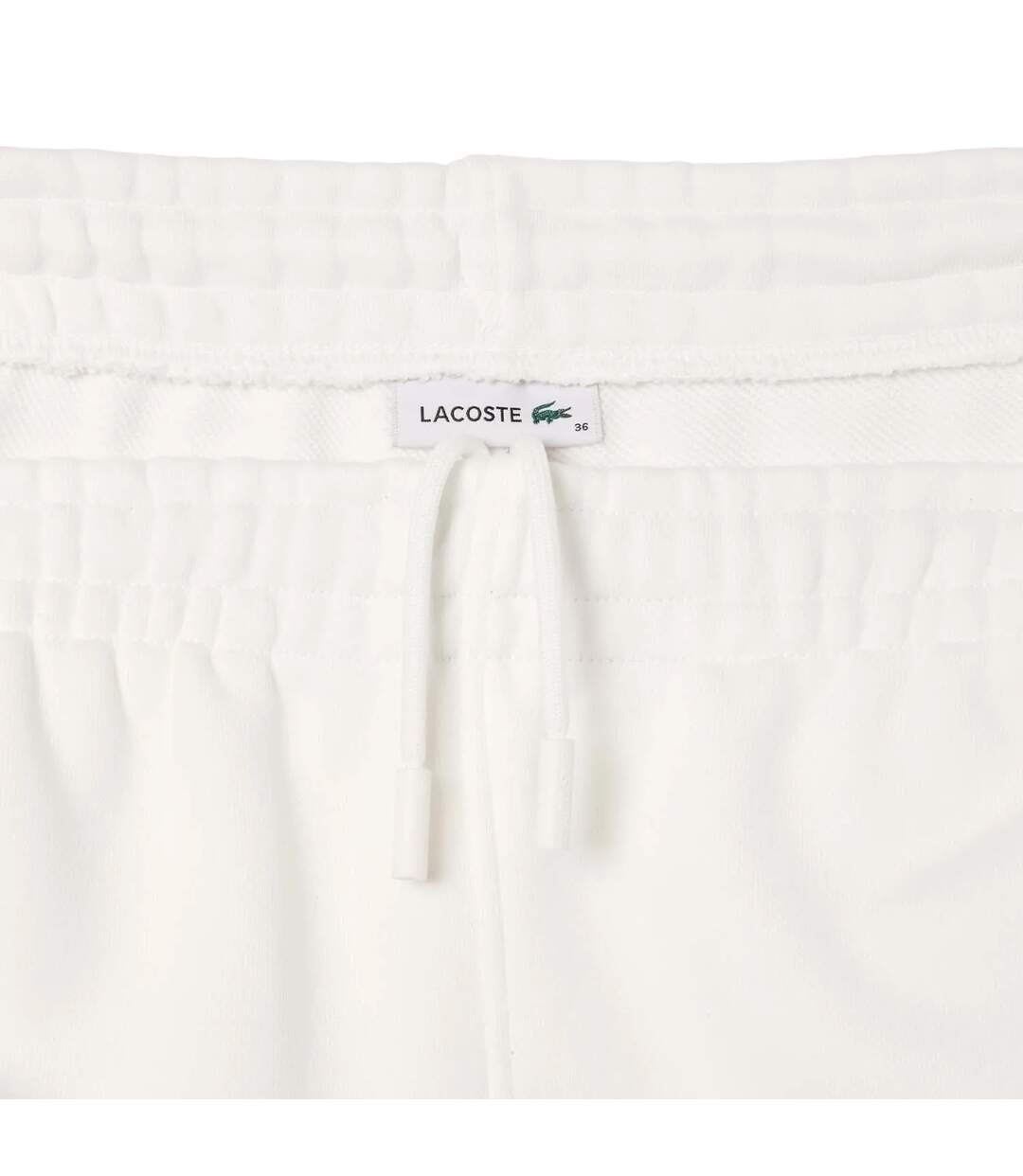 Womens/ladies Embroidered Straight Leg Jogging Bottoms Cream Lacoste-2