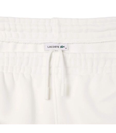 Womens/ladies Embroidered Straight Leg Jogging Bottoms Cream Lacoste