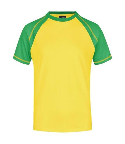 T-shirt bicolore pour homme JN010 - jaune et vert