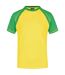 T-shirt bicolore pour homme JN010 - jaune et vert