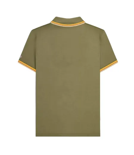 Mens Triple Tipped Polo Shirt Khaki Navy Gold Lambretta