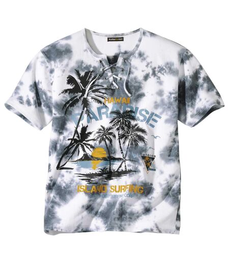 T-Shirt mit Schnürung und Aufdruck Paradise