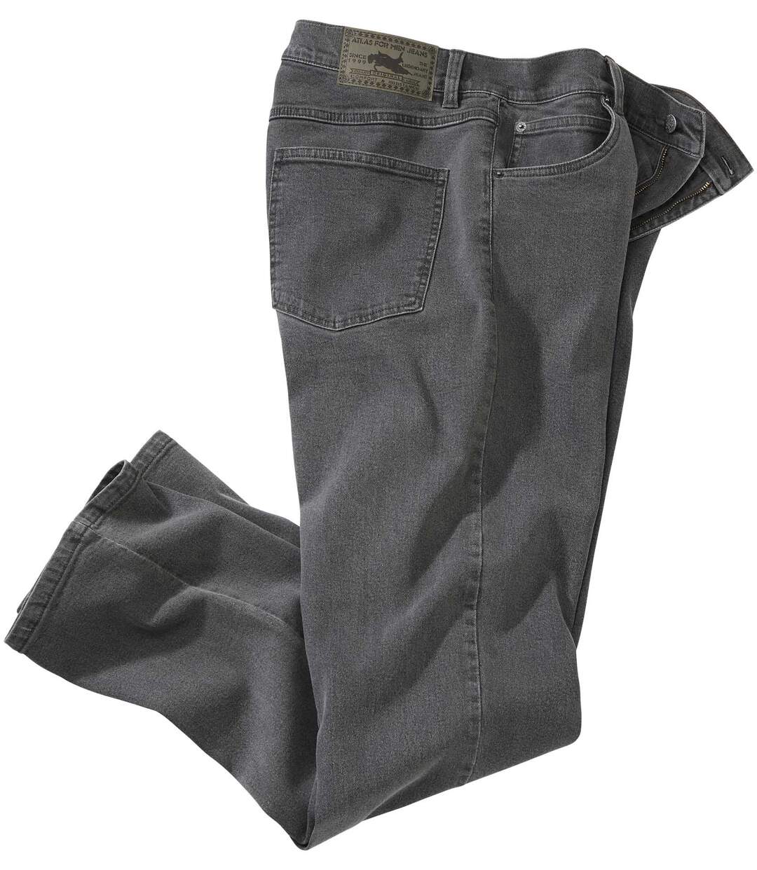 Men's Grey Straight-Leg Jeans-2