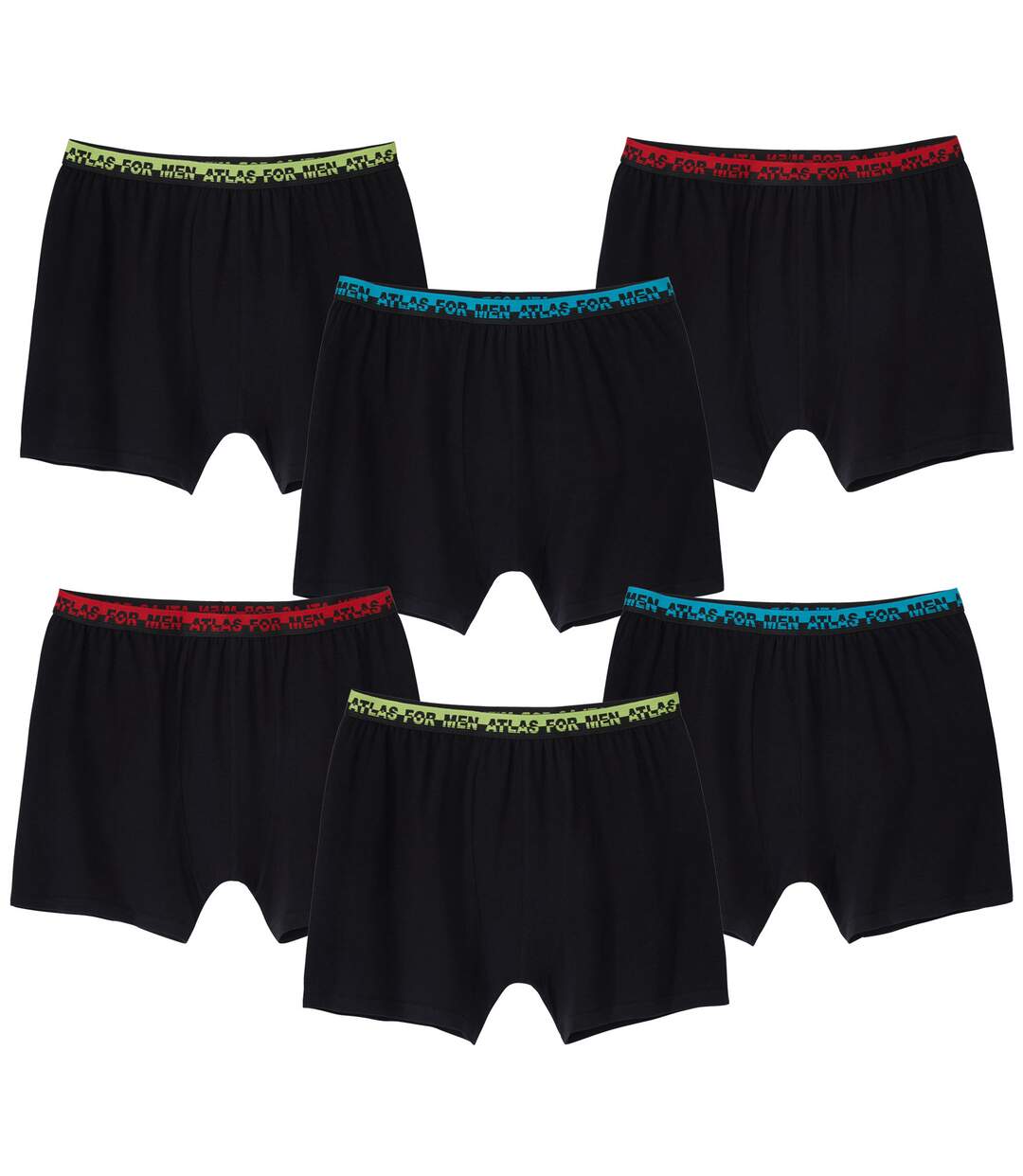 Men's Pack of 6 Black Stretch Boxer Shorts 