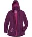 Women's Plum Water-Repellent Fleece-Lined Softshell Jacket - Foldaway Hood